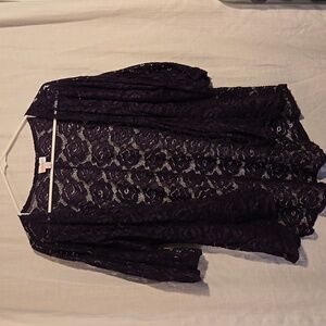LuLaRoe dark purple lace cardigan